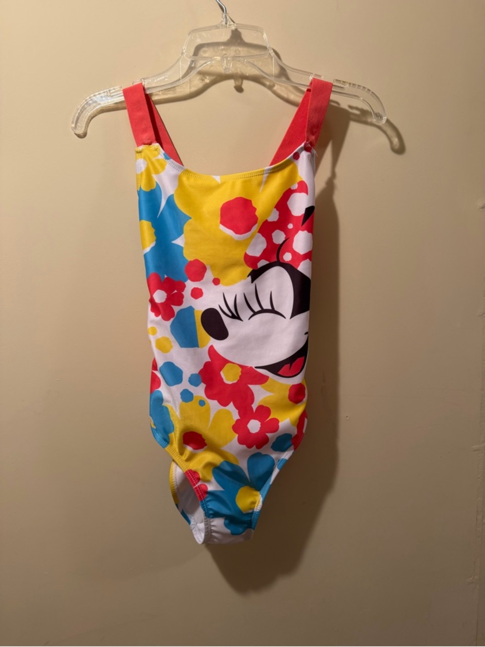Disney Minnie Mouse Floral One-Piece Swimsuit Size 9/10